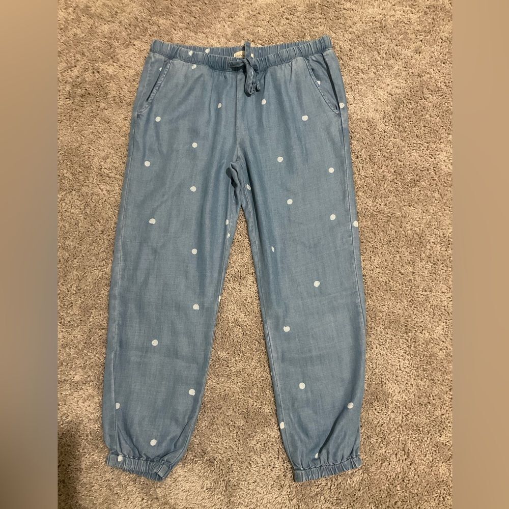 Cloth & Stone Blue Polka Dot Joggers